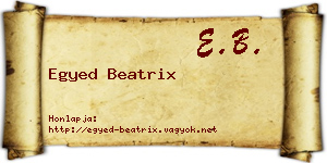 Egyed Beatrix névjegykártya