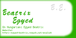 beatrix egyed business card